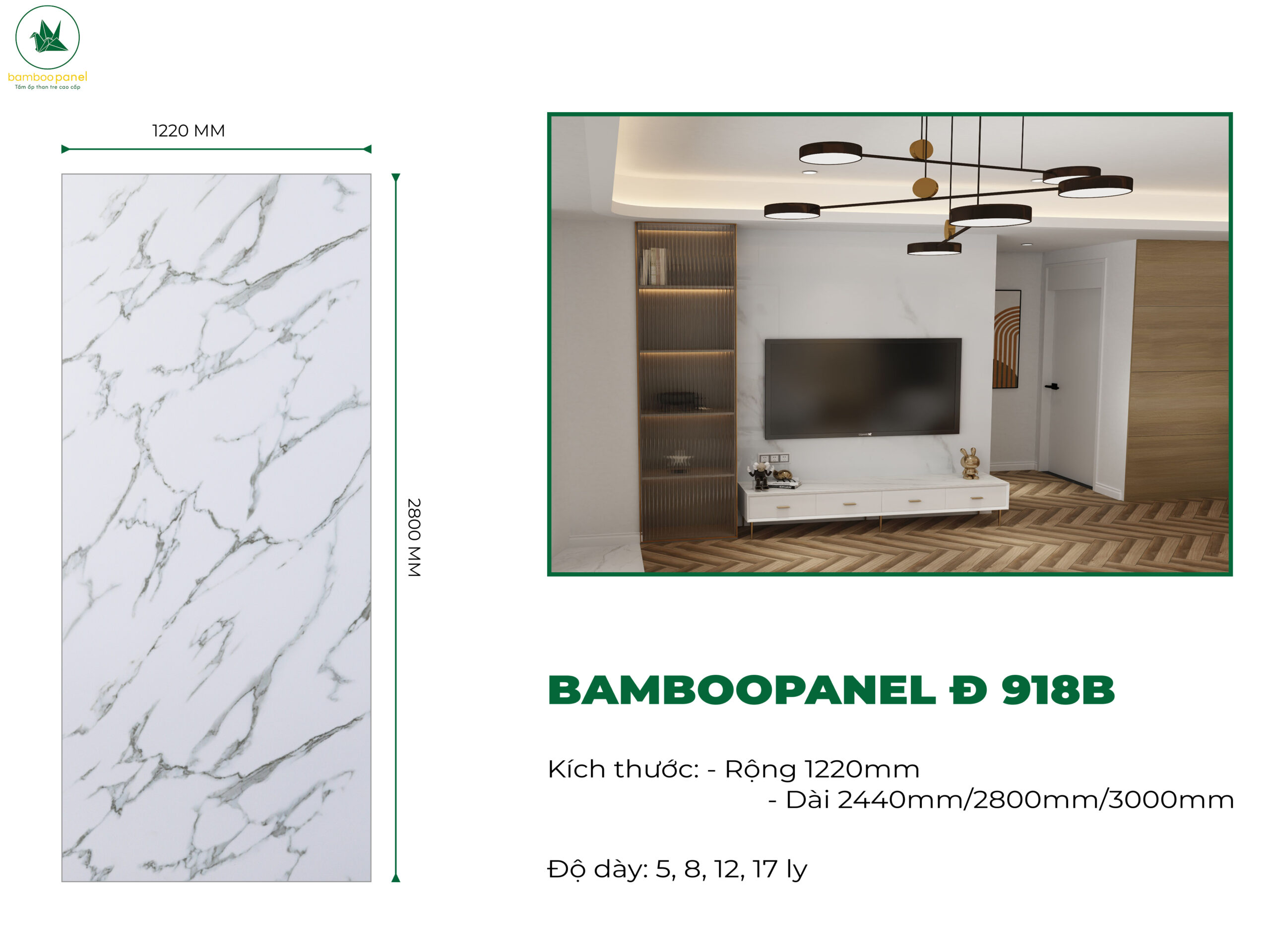 Tấm ốp than tre vân đá BambooPanel 