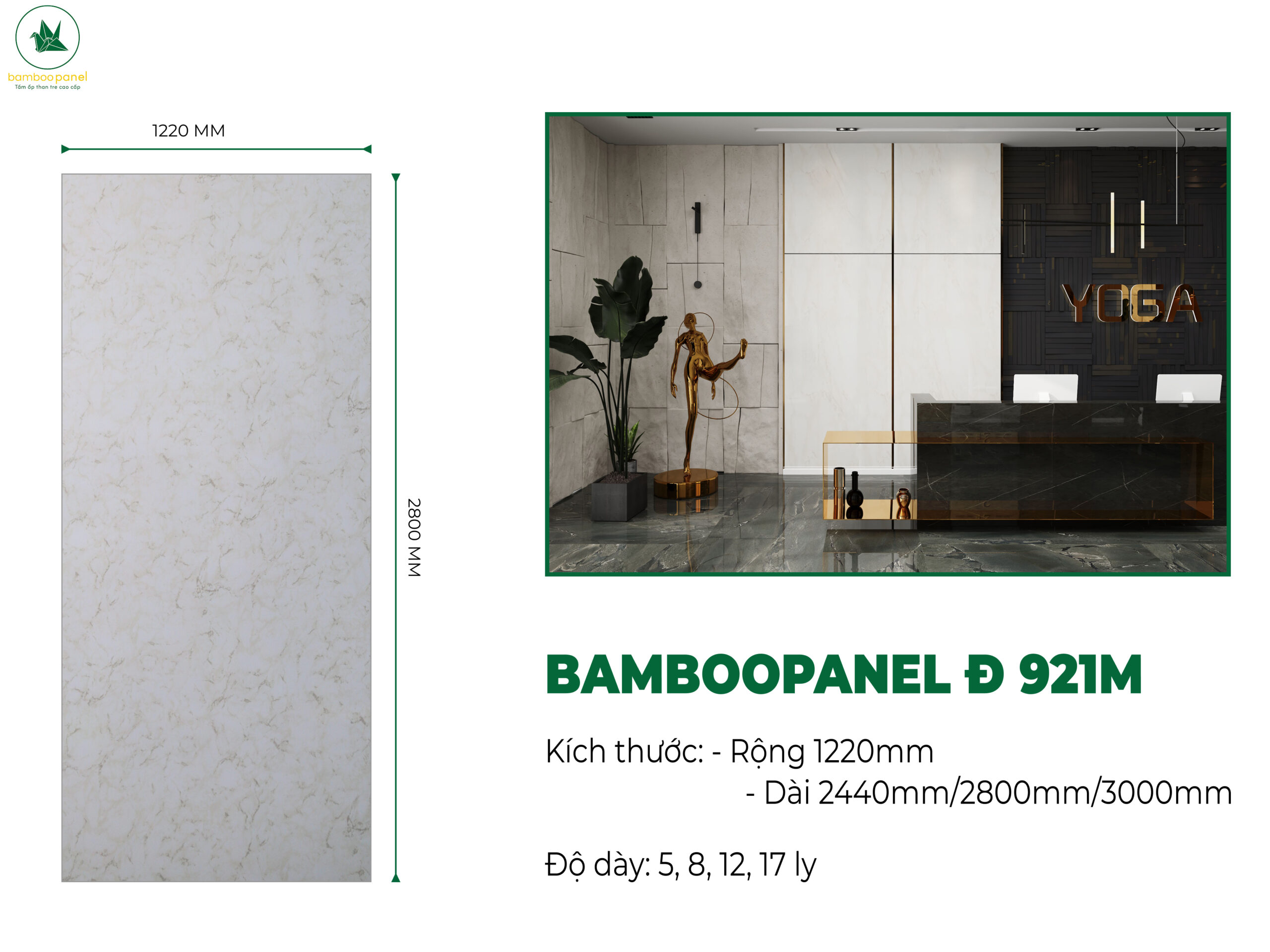 Tấm ốp than tre vân đá BambooPanel 