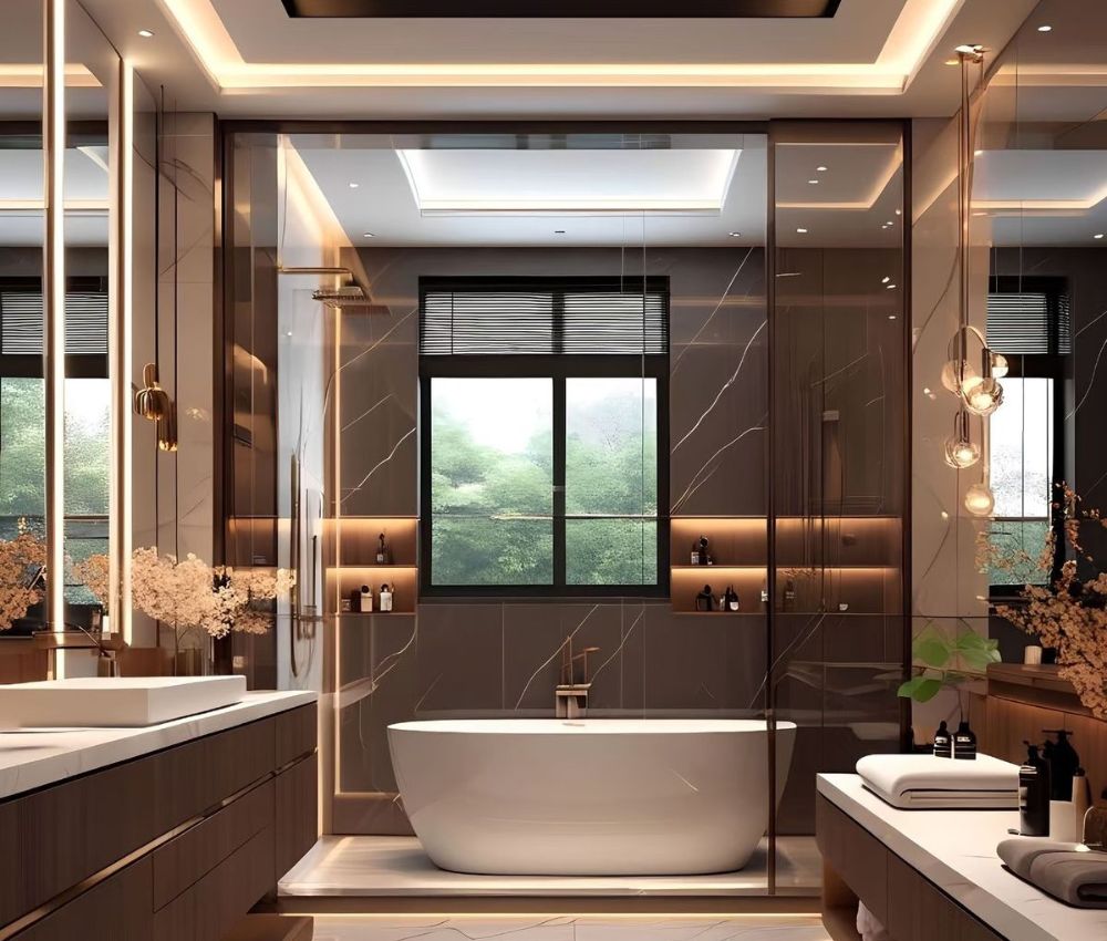 Với khả năng chống ẩm tốt, tấm ốp được ứng dụng nhiều trong nhà tắm