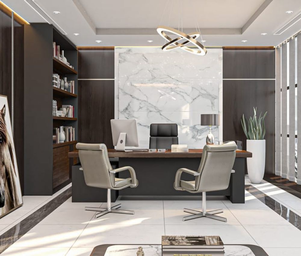 Tấm ốp than tre vân đá tại phòng lãnh đạo