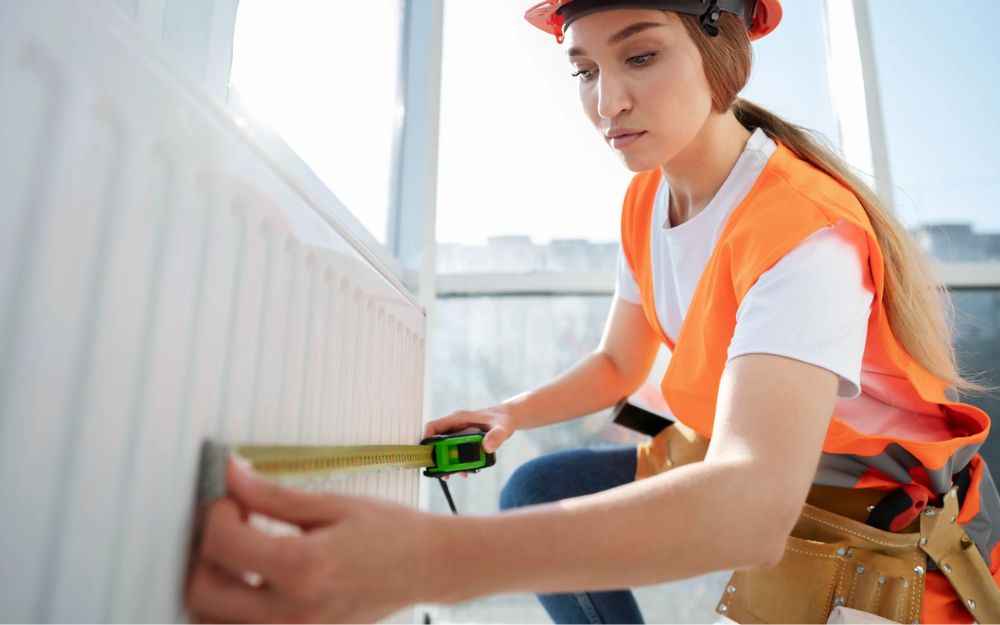 Đo kích thước trước khi thi công tấm ốp than tre tại Quận 12