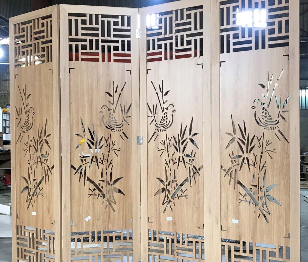 Vách ngăn phòng khách và bếp nhà cấp 4 có thể đóng mở tùy thích