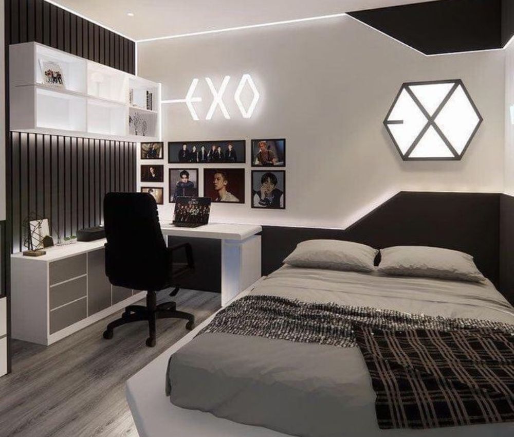 Decor phòng ngủ có giường cho nam đơn giản