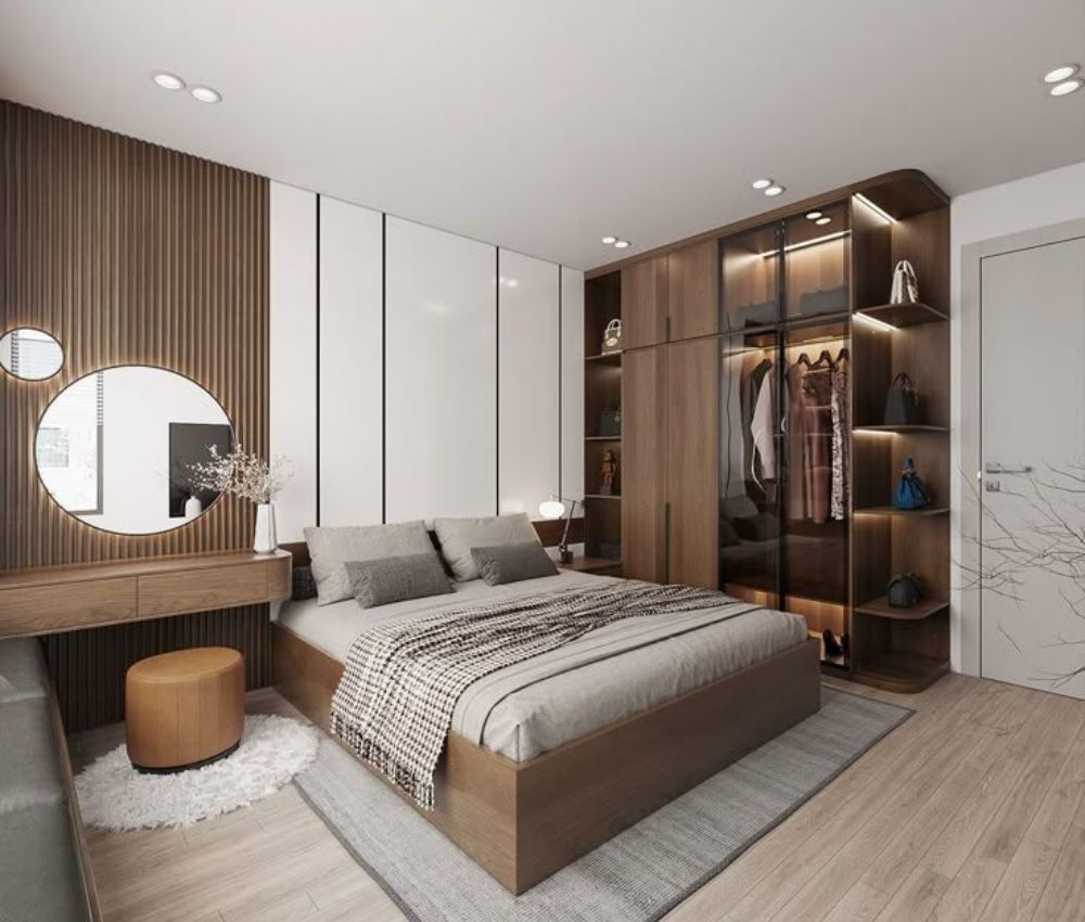 Decor phòng ngủ cho vợ chồng với đầy đủ tiện nghi