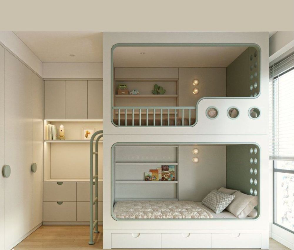 Decor phòng ngủ có giường tầng hiện đại