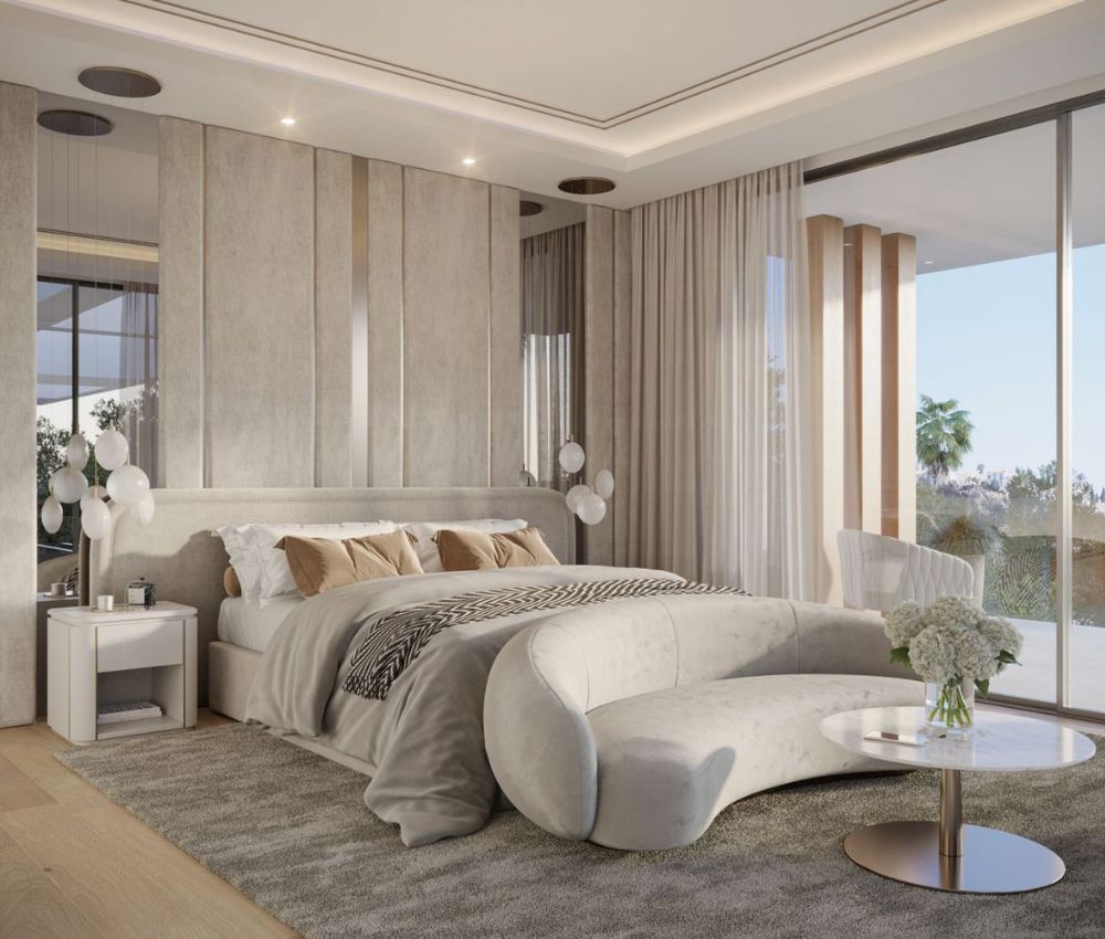 Decor phòng ngủ master tone be - trắng thanh lịch