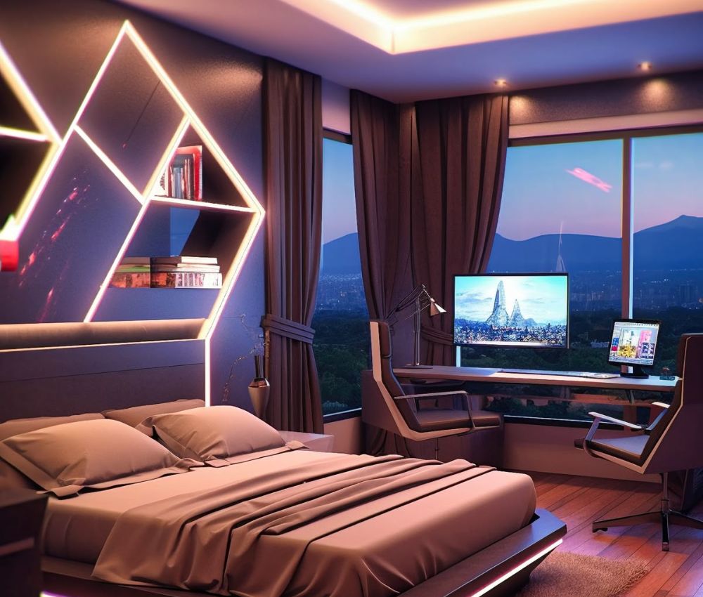Decor phòng ngủ phong cách High-Tech độc đáo