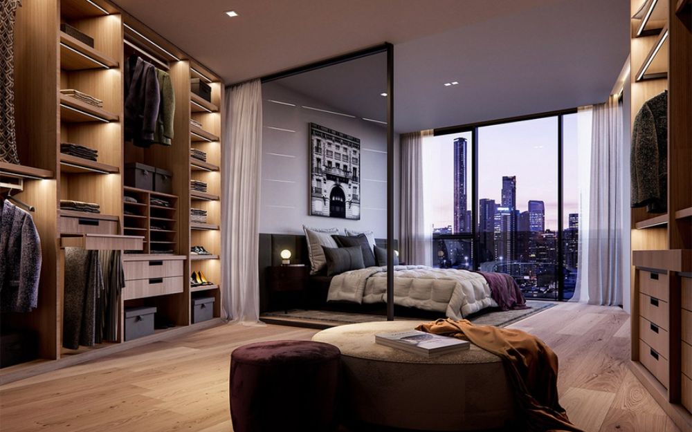 Decor phòng ngủ lớn tích hợp phòng thay đồ