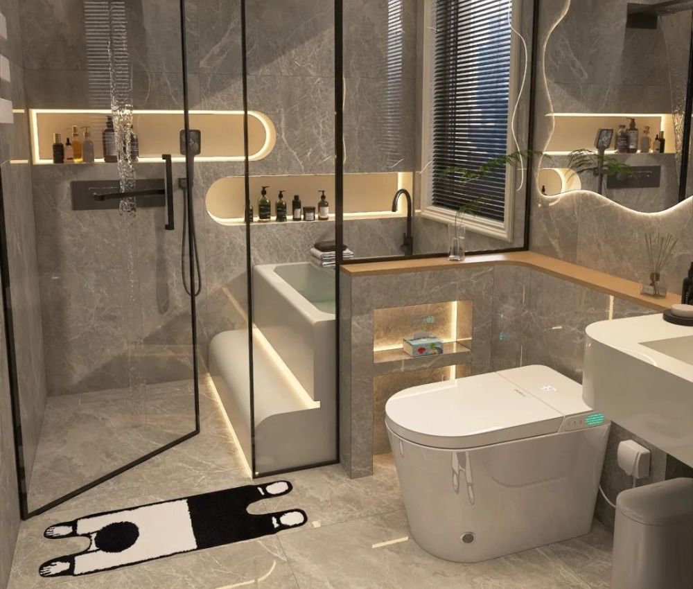 Thiết kế phòng tắm với đầy đủ tiện ích