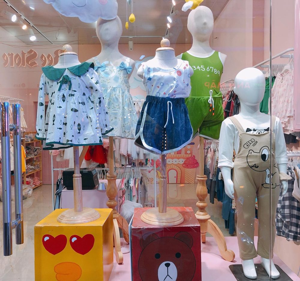 Nguyên tắc khi trang trí shop quần áo trẻ em diện tích nhỏ