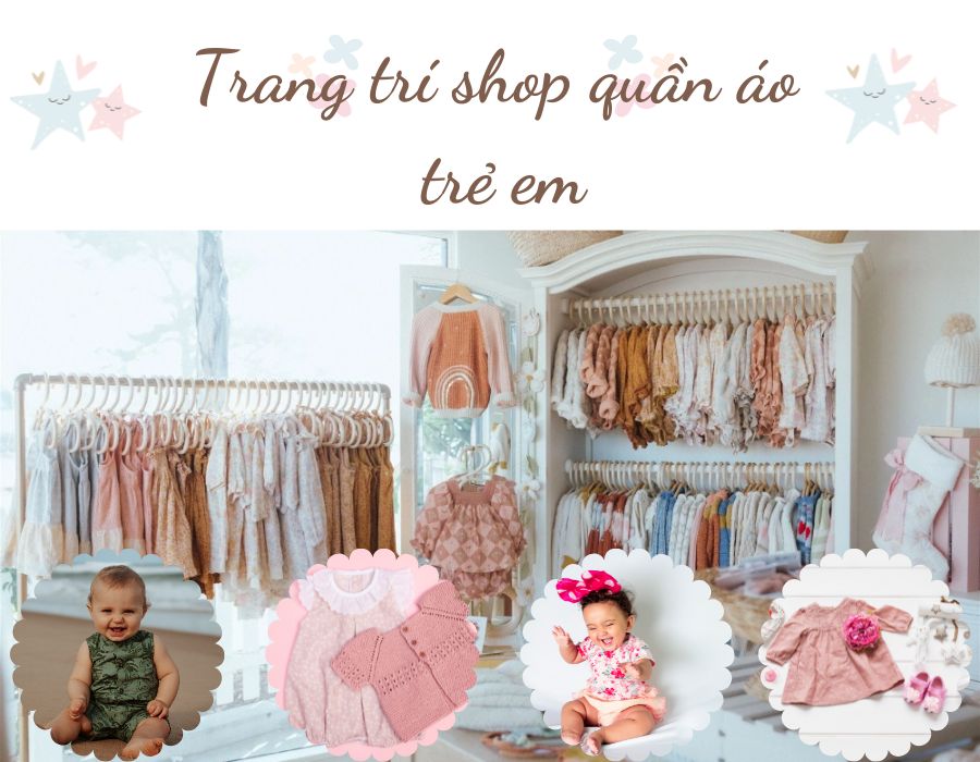 trang trí shop quần áo trẻ em