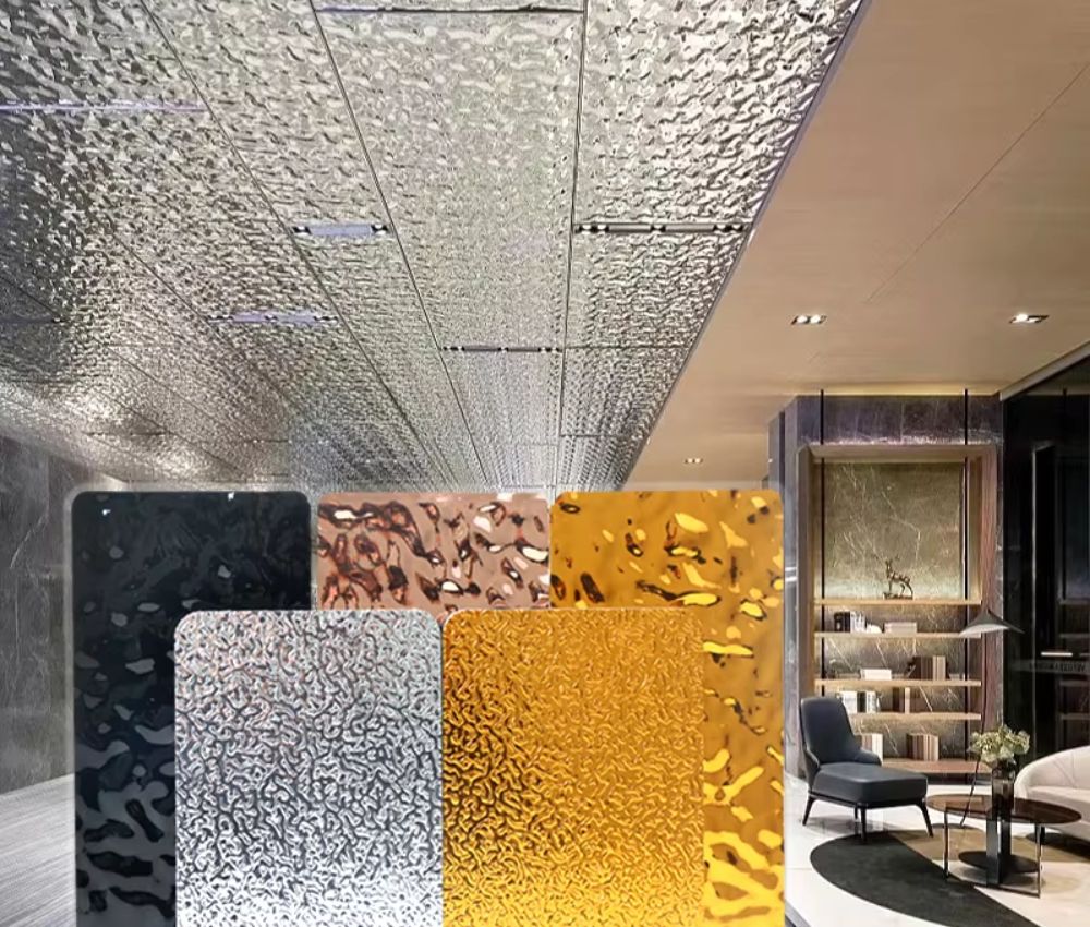 Mẫu tấm ốp than tre sóng nước cho phòng khách