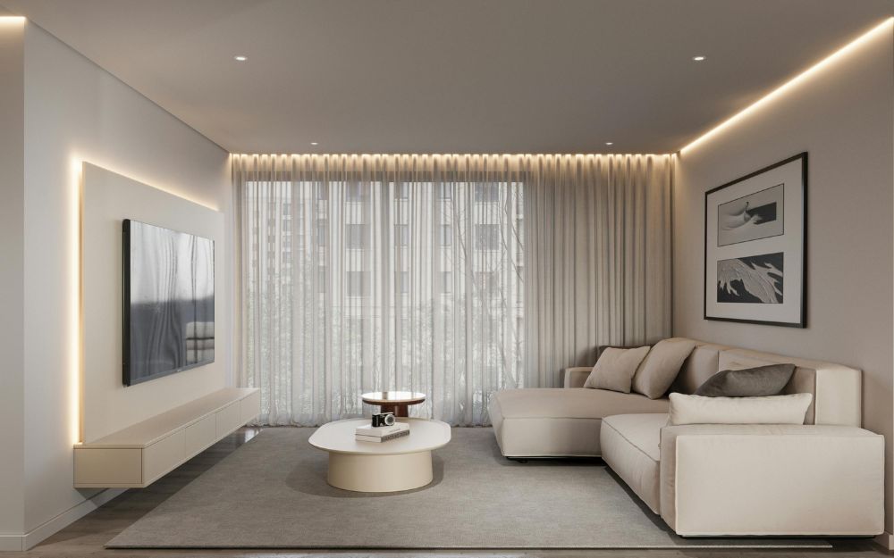 Diện tích phòng khách của chung cư dao động từ 15-30m²