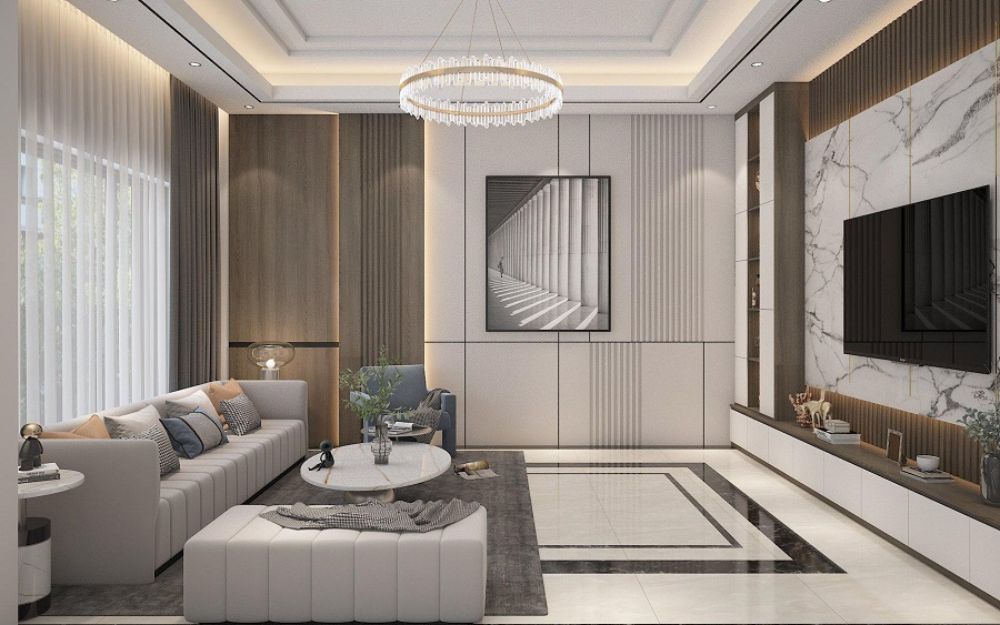 Phòng khách trung bình phổ biến ở nhà phố và chung cư