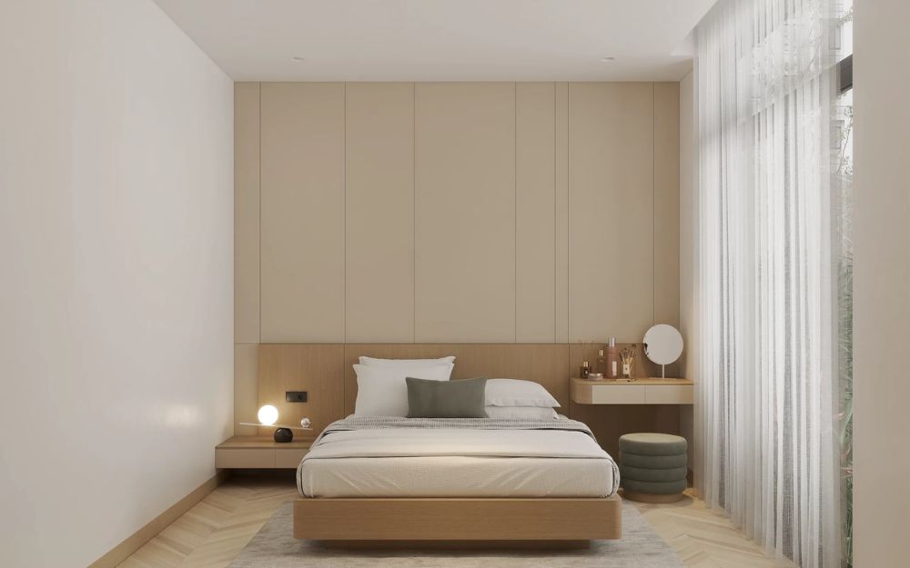 Phòng ngủ đơn thường có diện tích khoảng 8–12m²