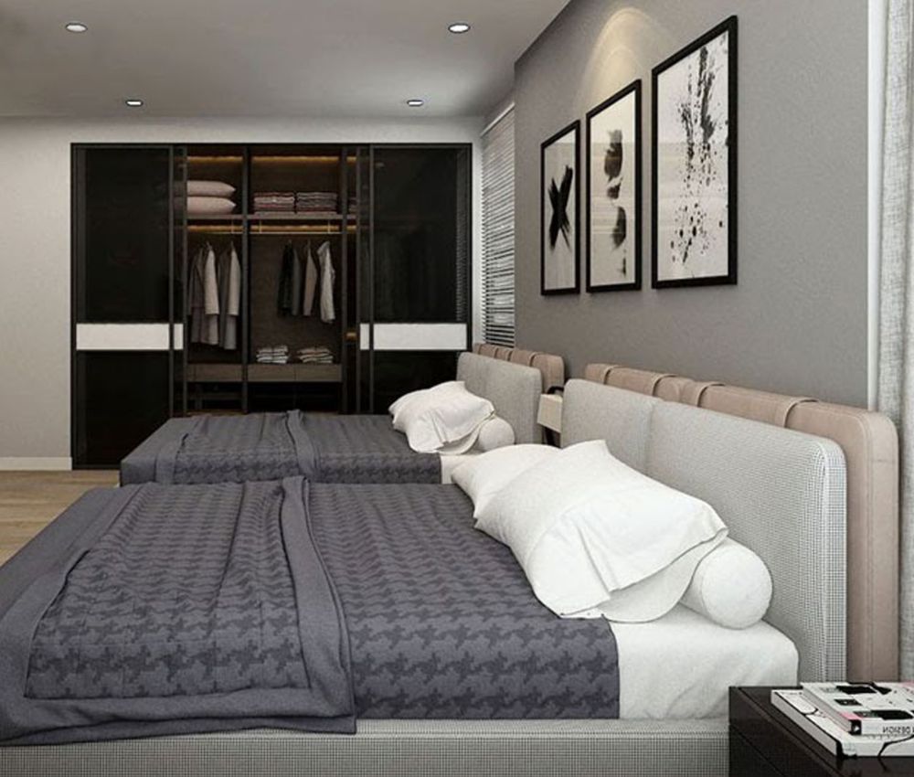 Tránh đặt giường đối diện cửa phòng