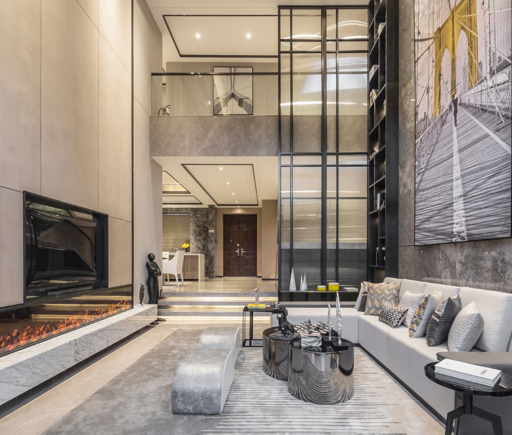 Diện tích tối thiểu của phòng khách biệt thự dao động từ 30m² trở lên