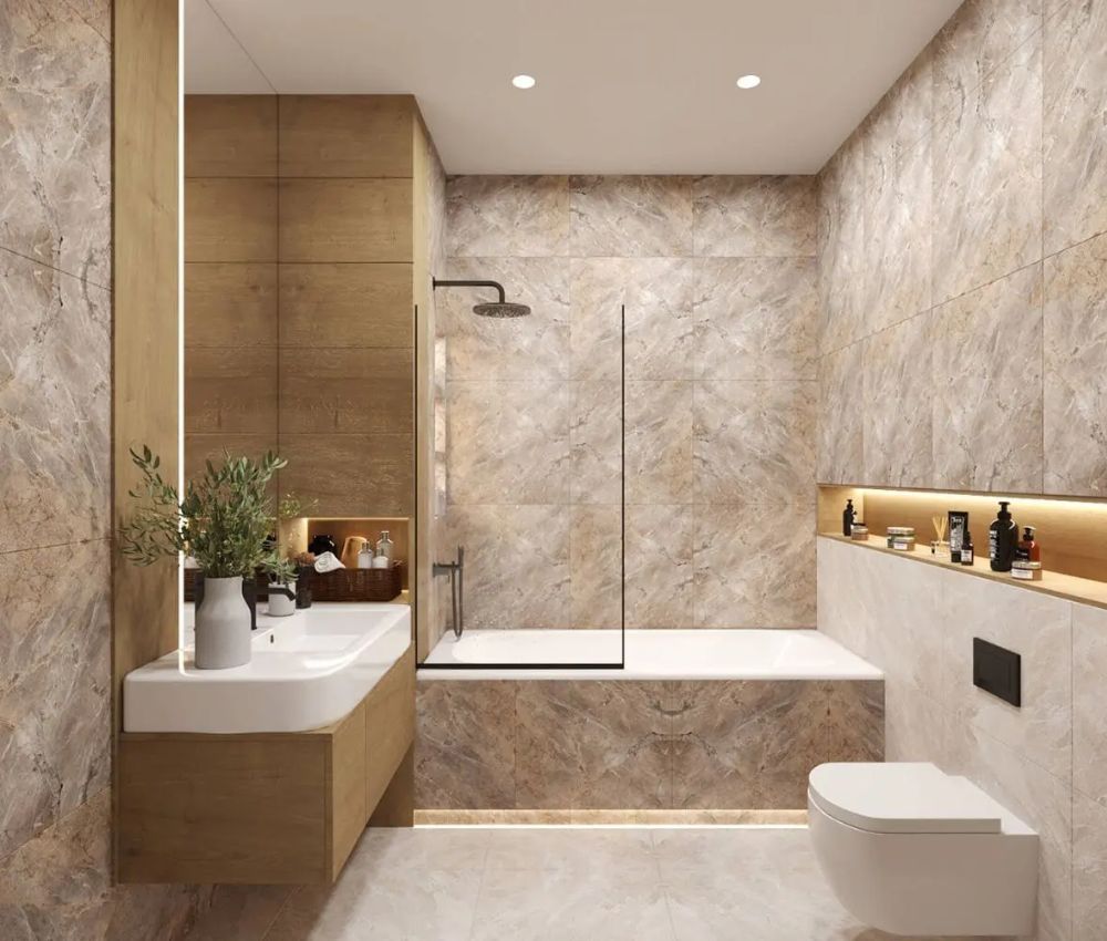 Tấm ốp có khả năng chống nước tốt, được ứng dụng nhiều trong nhà tắm