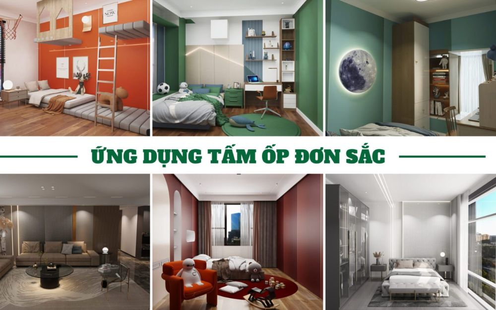 Tấm ốp đơn sắc phù hợp với phong cách hiện đại