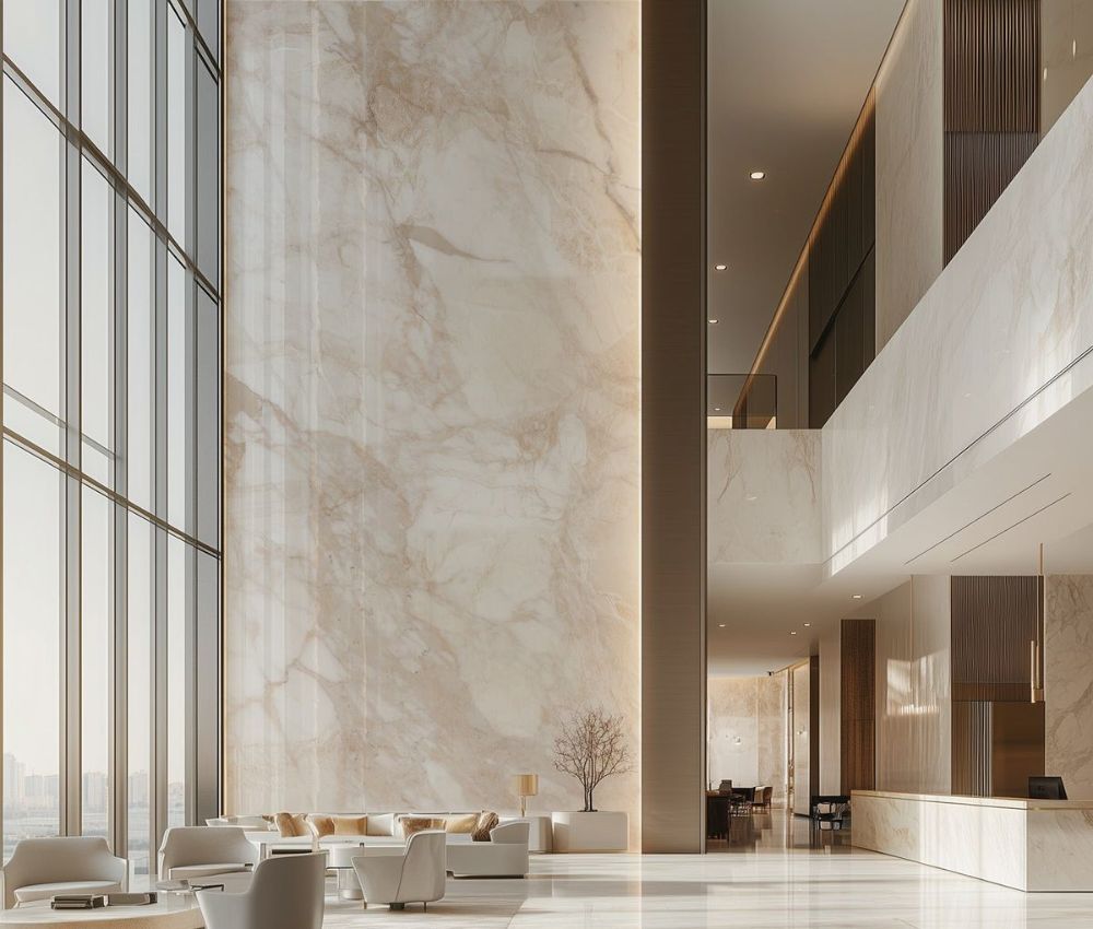 Ốp tường sảnh khách sạn sang trọng