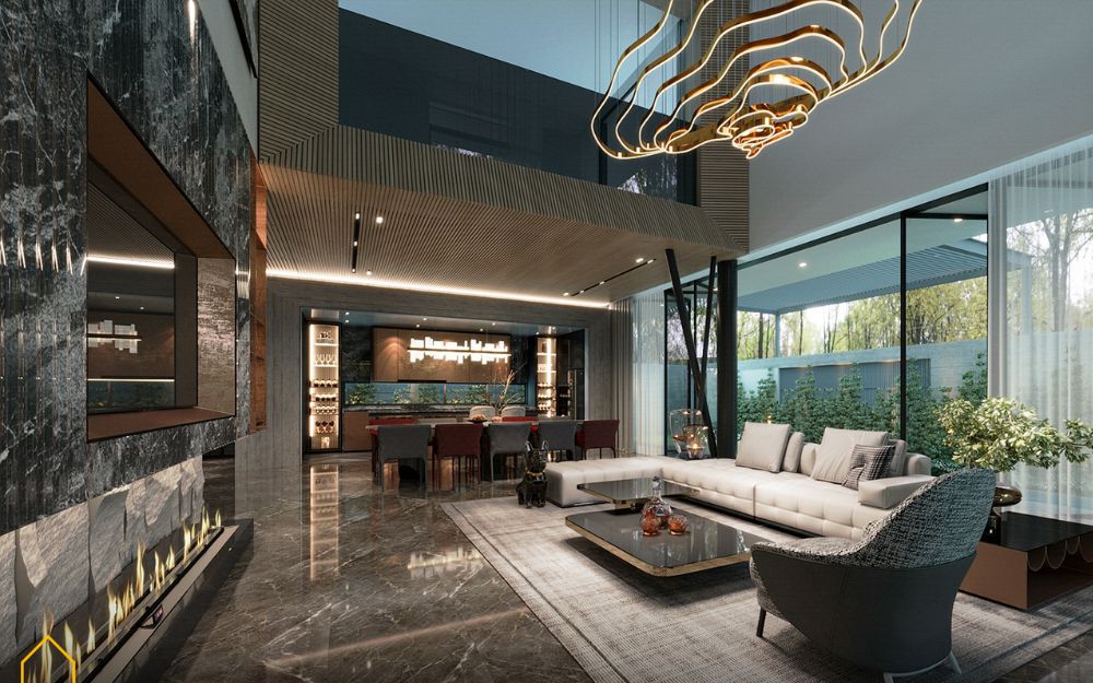 Trần nhà tầng 1 cho biệt thự khoảng 3,6m