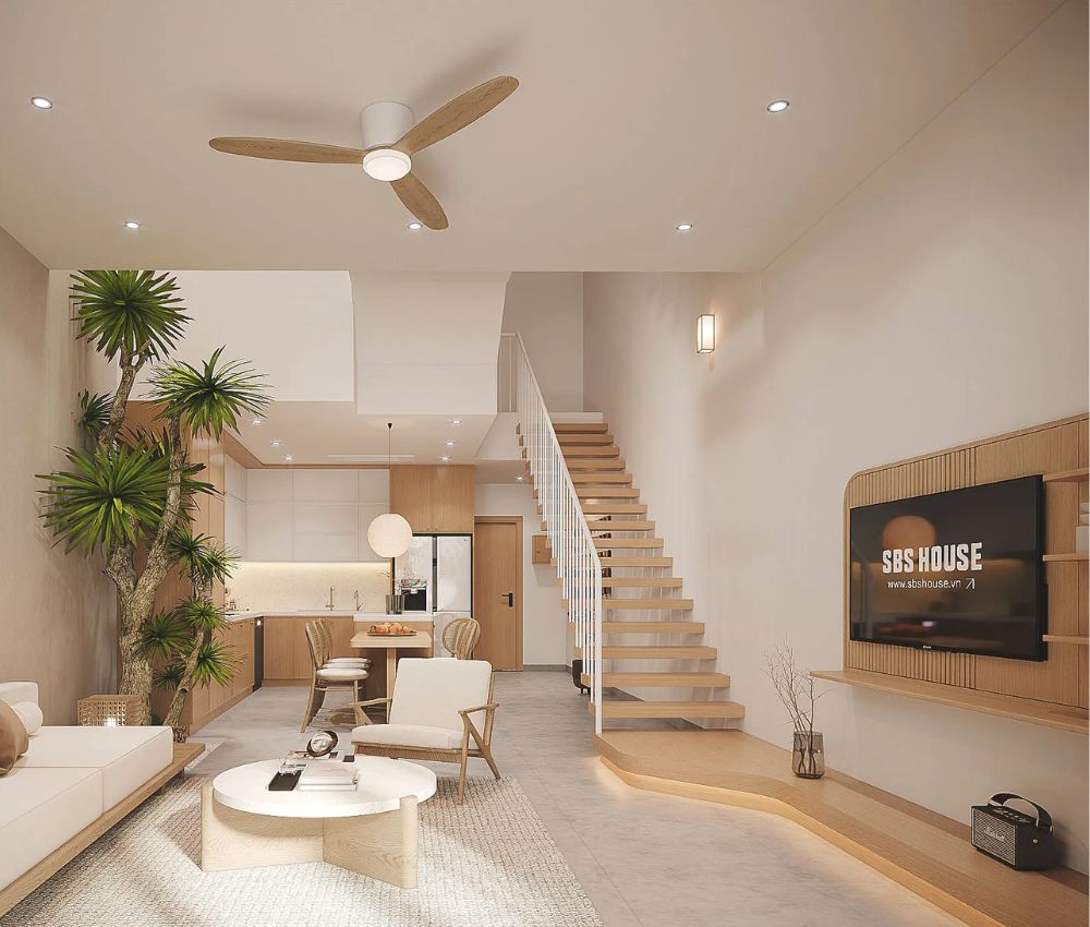 Thiết kế cầu thang trong phòng khách cần tuân thủ tiêu chuẩn kỹ thuật và an toàn