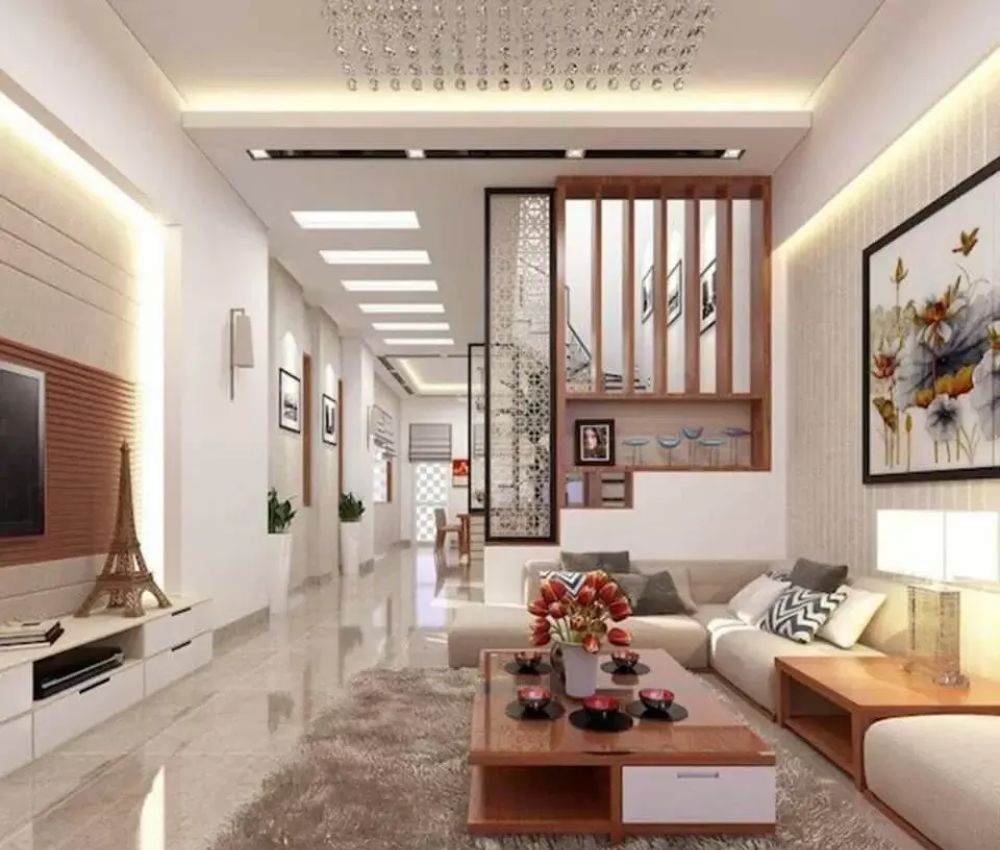 Sử dụng vách kính để phân tách nhẹ giữa các không gian mà vẫn giữ được sự thoáng