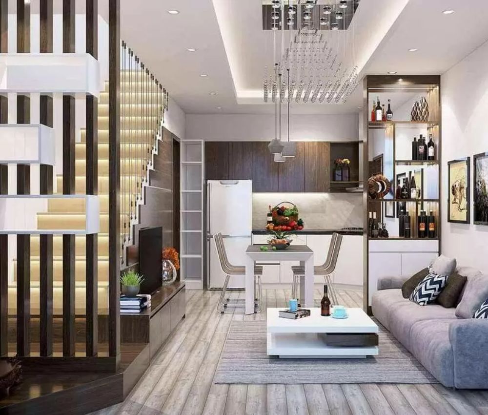 Bố trí phòng khách liền bếp không vách ngăn được nhiều gia đình lựa chọn