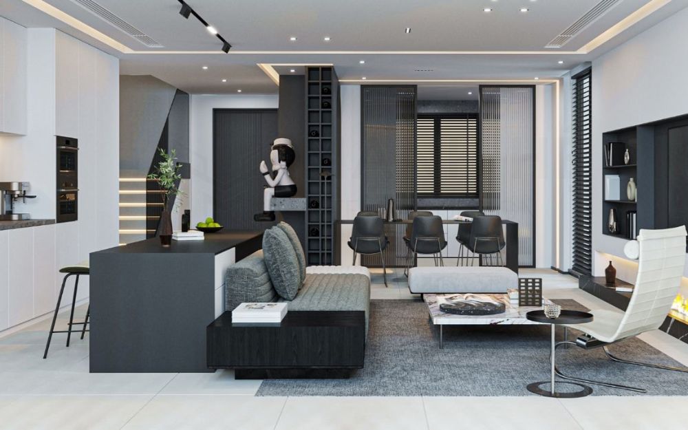 Phòng khách phong cách tối giản