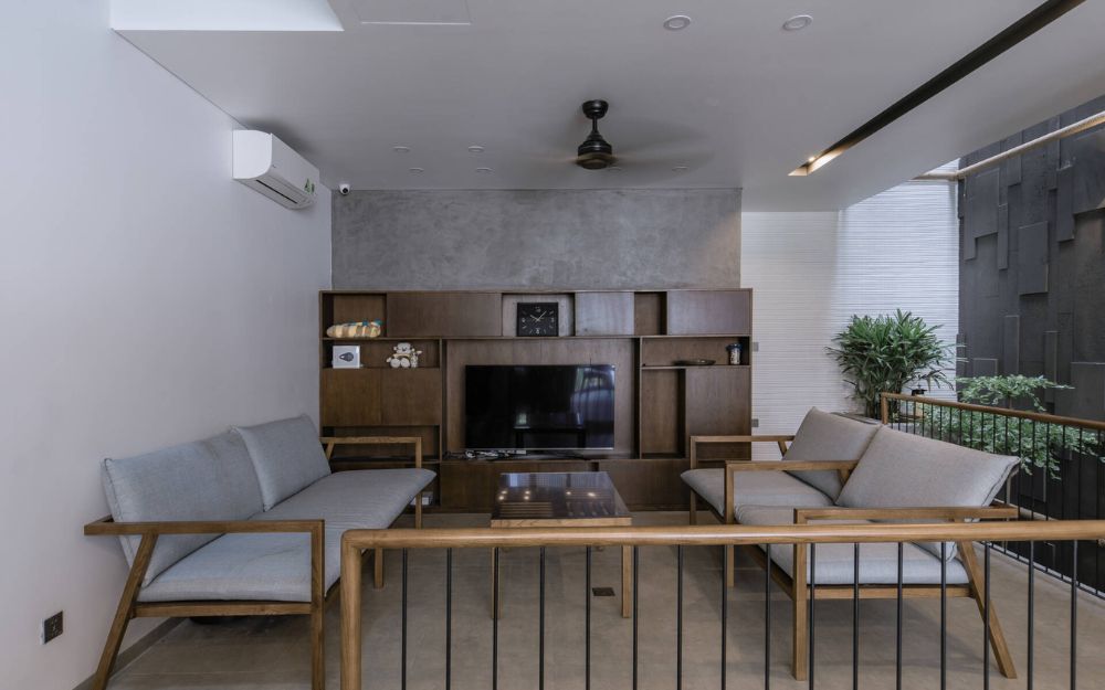 Mẫu phòng khách tầng lửng cho nhà phố hiện đại