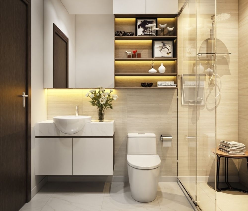 Trong căn hộ chung cư, nhà vệ sinh và nhà tắm có diện tích trung bình từ 4m² - 6m²