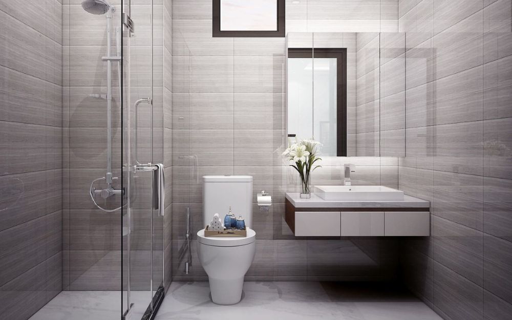 Khu vực tắm đứng cần diện tích tối thiểu 0,9m × 0,9m