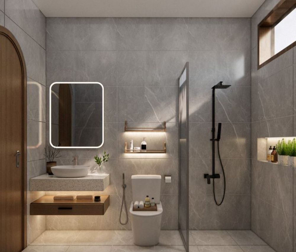 Nhà vệ sinh và nhà tắm diện tích nhỏ nên ưu tiên thiết kế tối giản