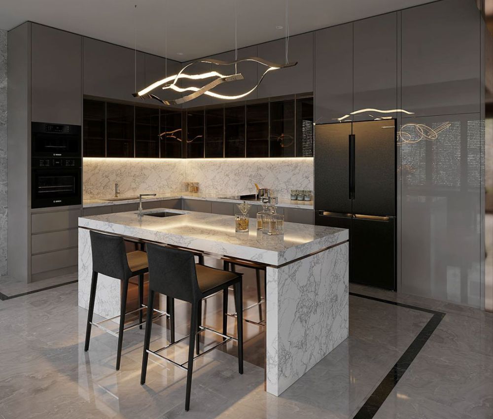 Chiều cao và chiều sâu tủ bếp ảnh hưởng trực tiếp đến diện tích sử dụng thực tế của phòng bếp