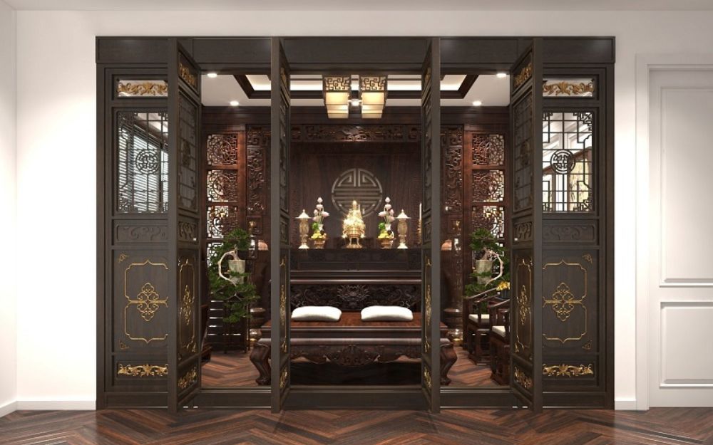 Ánh sáng dịu giúp cân bằng trường khí trong phòng thờ