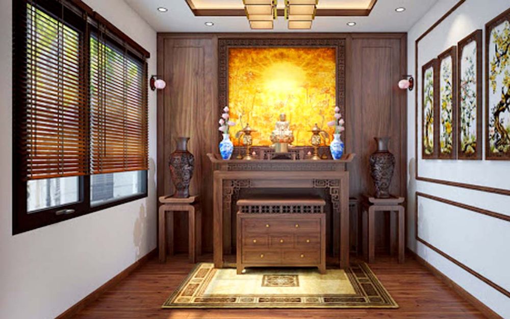 Không nên đặt bàn thờ dựa lưng cầu thang