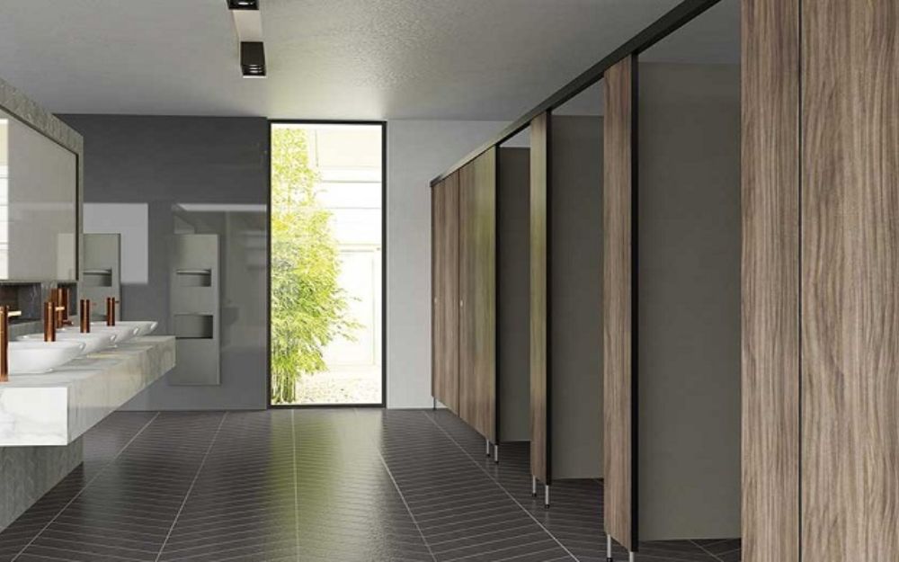 Nhà vệ sinh công cộng thường lựa chọn vách ngăn Compact HPL
