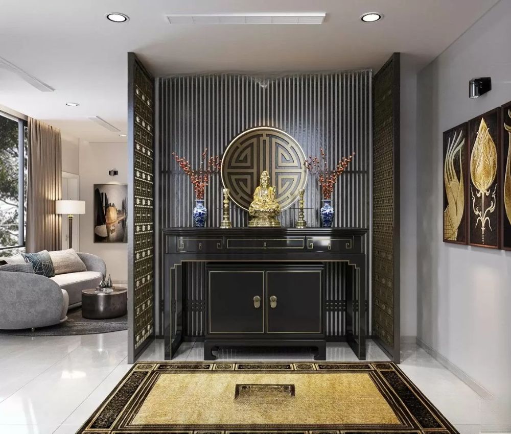 Vách ngăn phòng thờ trong căn hộ chung cư