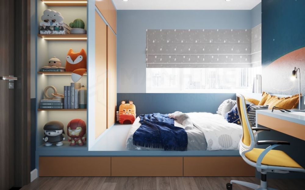 Vách ngăn phòng ngủ cho bé cần được thiết kế bo góc