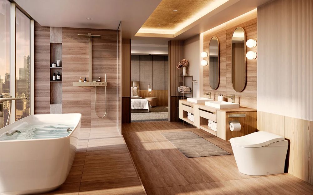 Không bố trí nhà vệ sinh đối diện giường ngủ