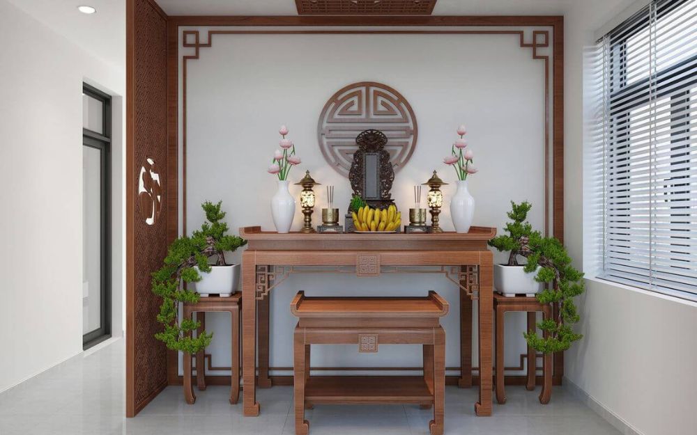 Diện tích phòng thờ nhà ống phổ biến từ 6m² – 10m²