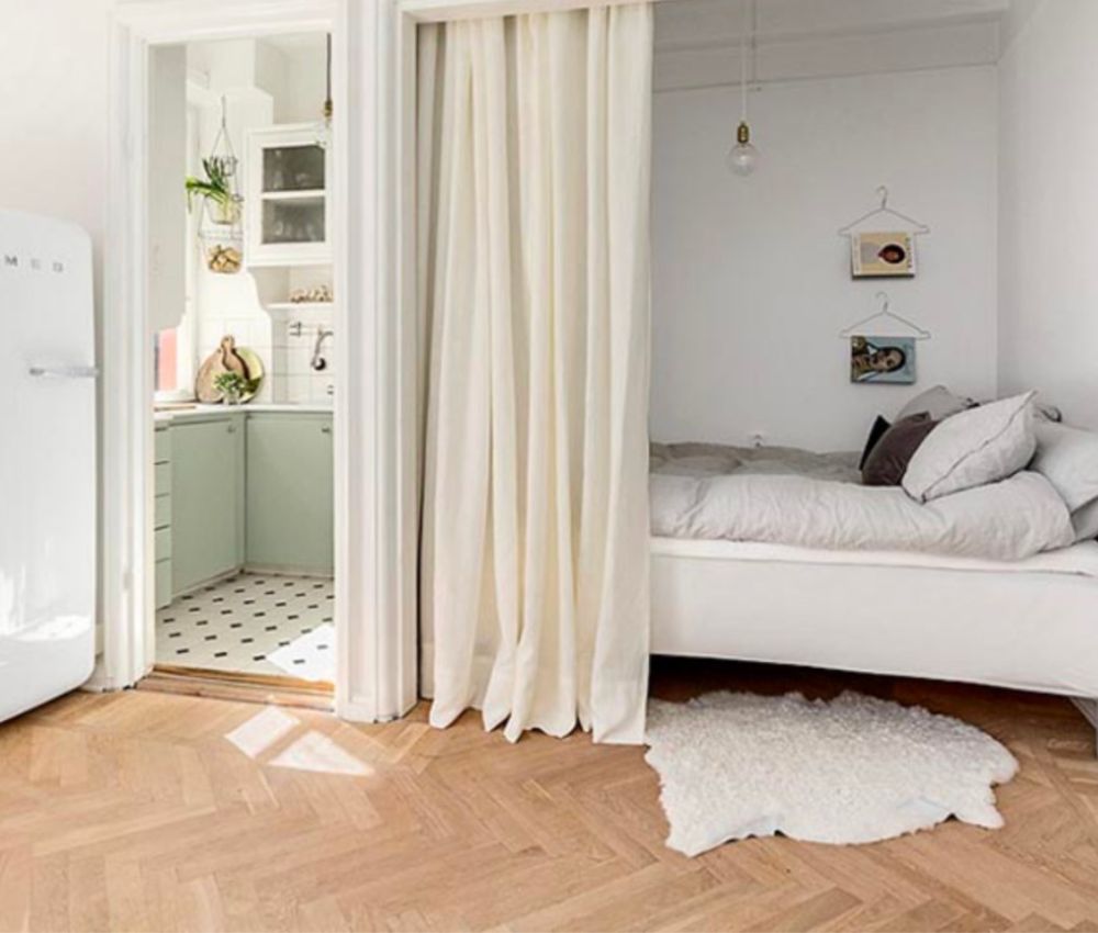 Sử dụng rèm vải để phân chia các khu vực chức năng