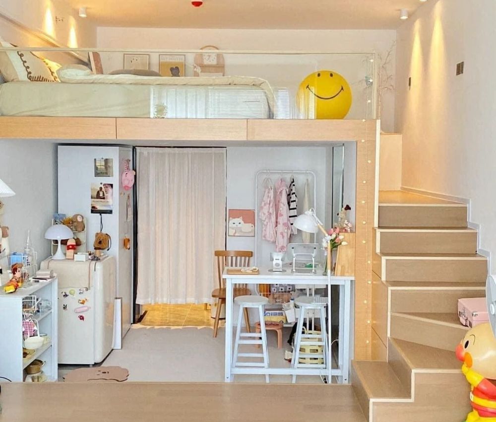 Chiều cao tối thiểu của phòng ngủ gác lửng nên đạt từ 2,2m trở lên