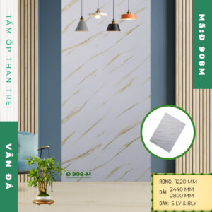 Tấm ốp than tre vân đá Đ 908-M - Ảnh 2