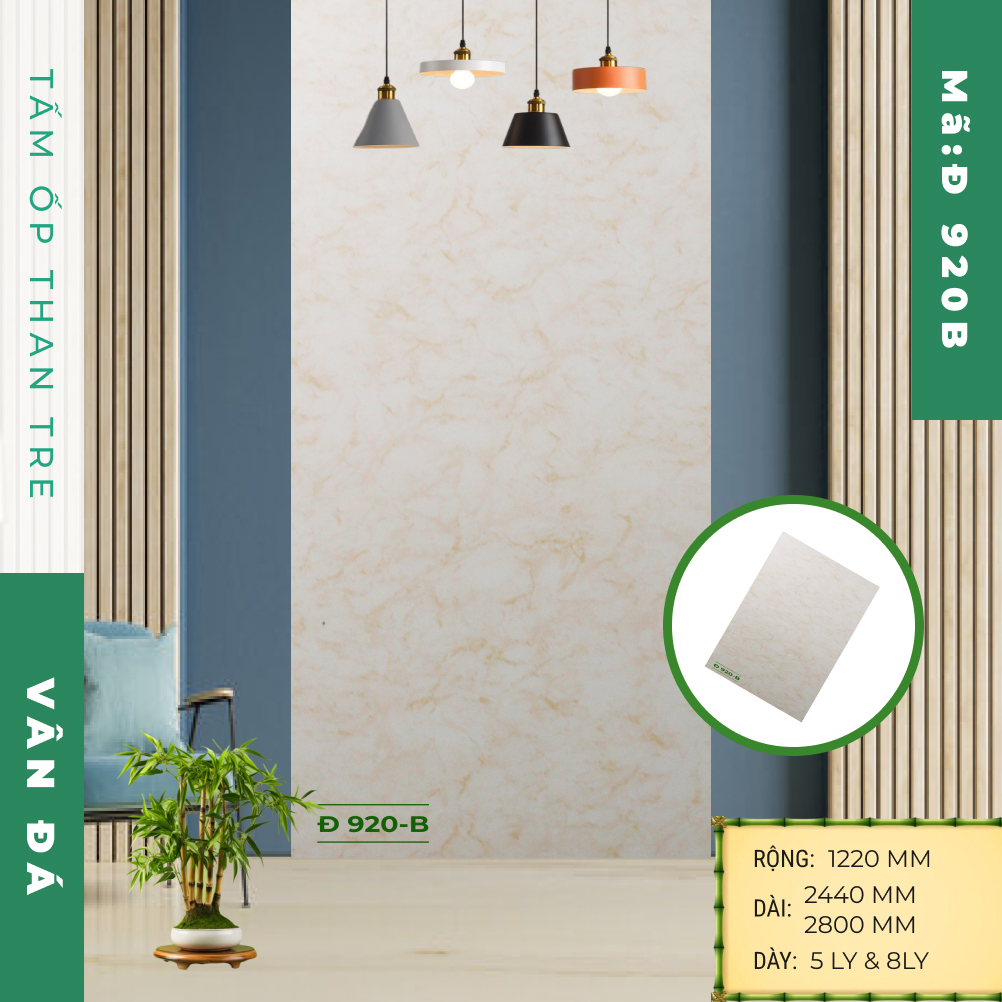 Tấm ốp than tre vân đá Đ 920-B - Ảnh 2